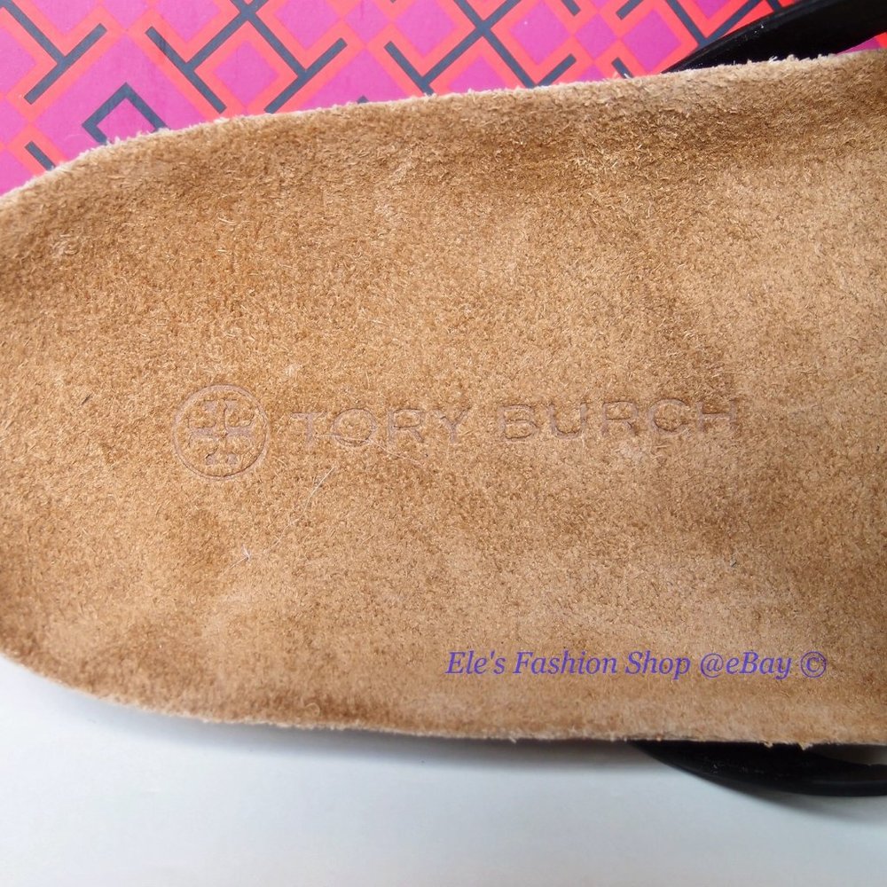 ❤️ NIB Tory Burch Miller Cloud Patent Leather Sandal Black US 10.5 AUTHENTIC - Picture 13 of 15